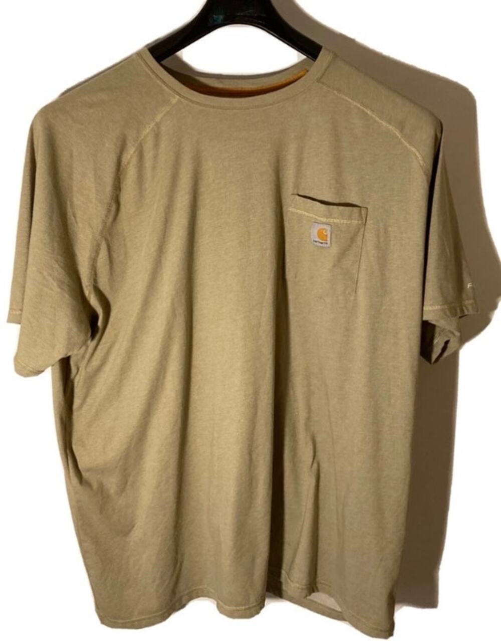 Carhartt Mens Size 2XL Loose Pocket T-Shirt with Logo in Beige Workwear